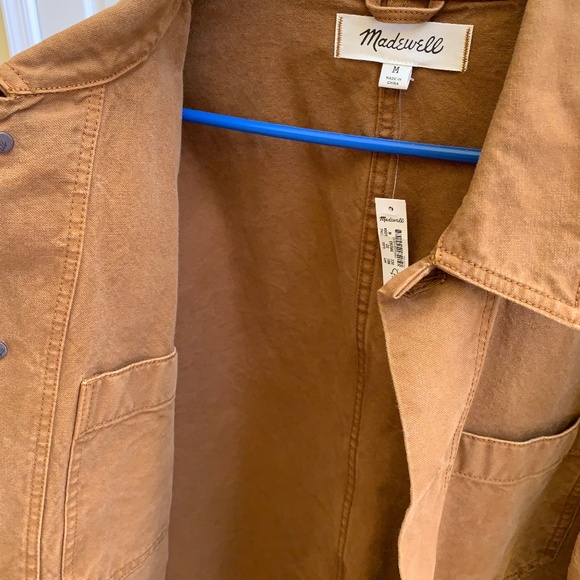 Madewell Men's Garment Dyed Canvas Chore Coat Amber Color Size Medium - Picture 6 of 10